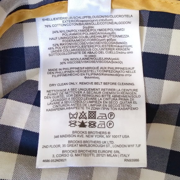 Brooks Brothers Gingham Trench Coat - Picture 5 of 7